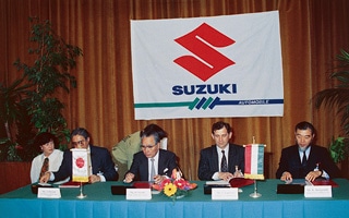 1991_Suzuki signs a car production contract in Hungary. Magyar Suzuki Corp. Ltd. is established.