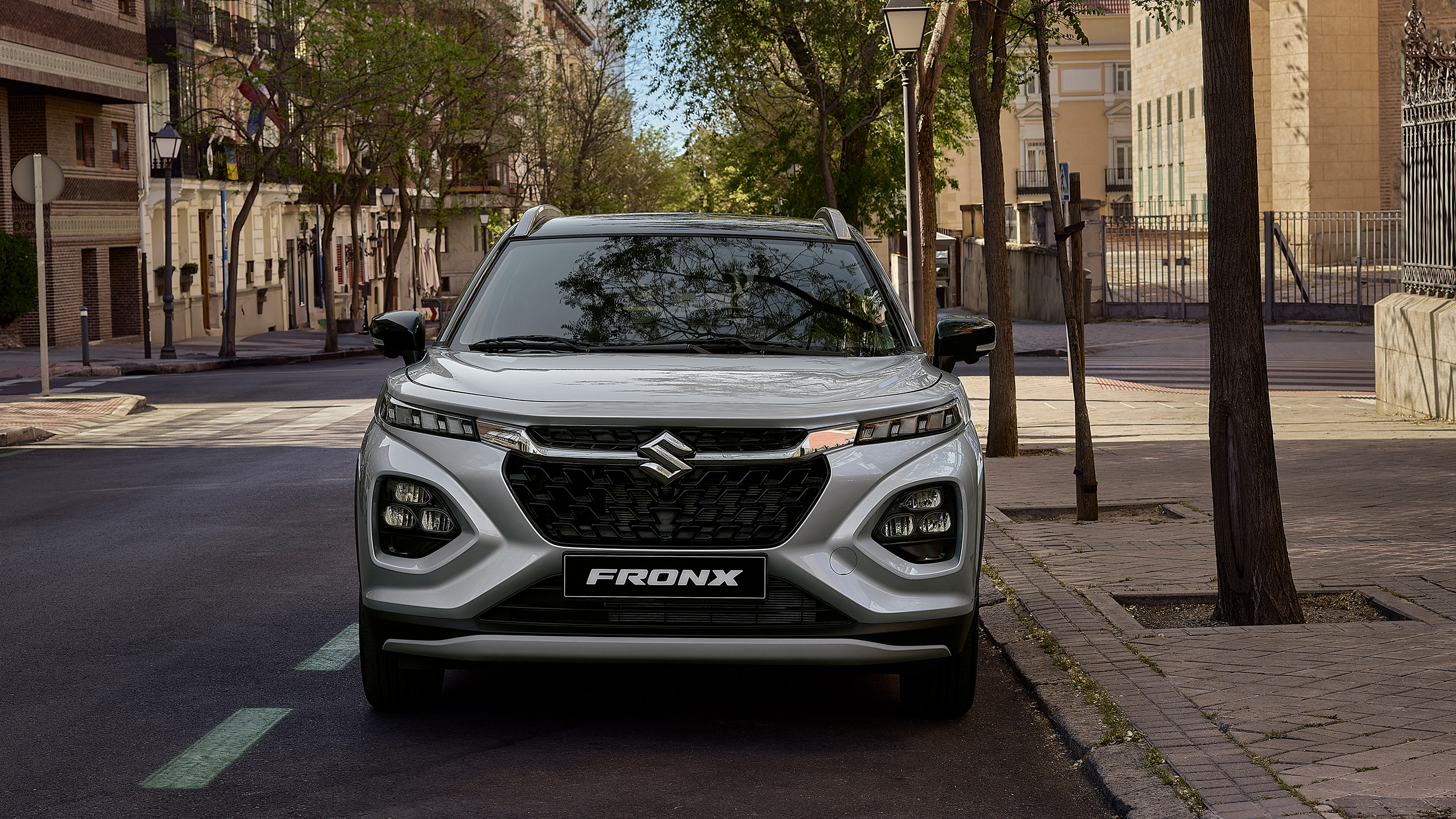 Suzuki-Fronx-parking-in-city-front-view