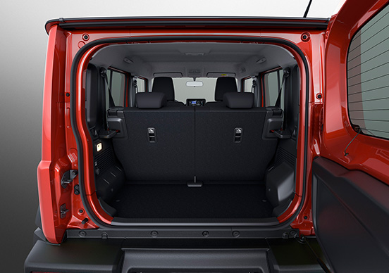 Jimny-5door-luggage-area-with-raised-seat