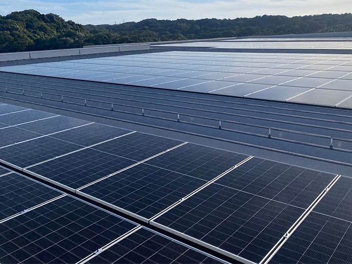Solar panels installed on the roof