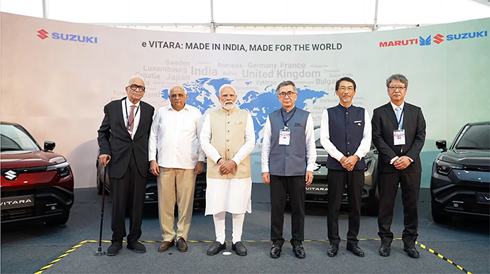 Suzuki holds begin of dispatch ceremony of the BEV e Vitara in India