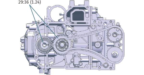 Diagram of TWO-STAGE GEAR REDUCTION