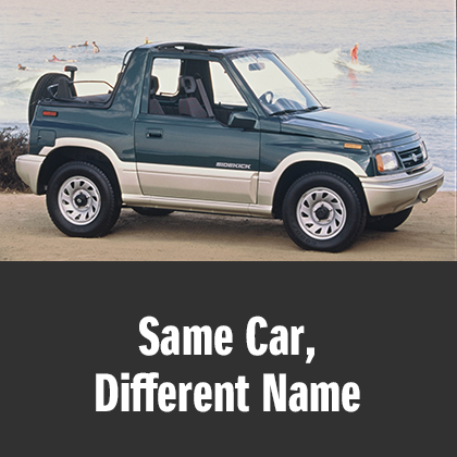 Same Car, Different Name